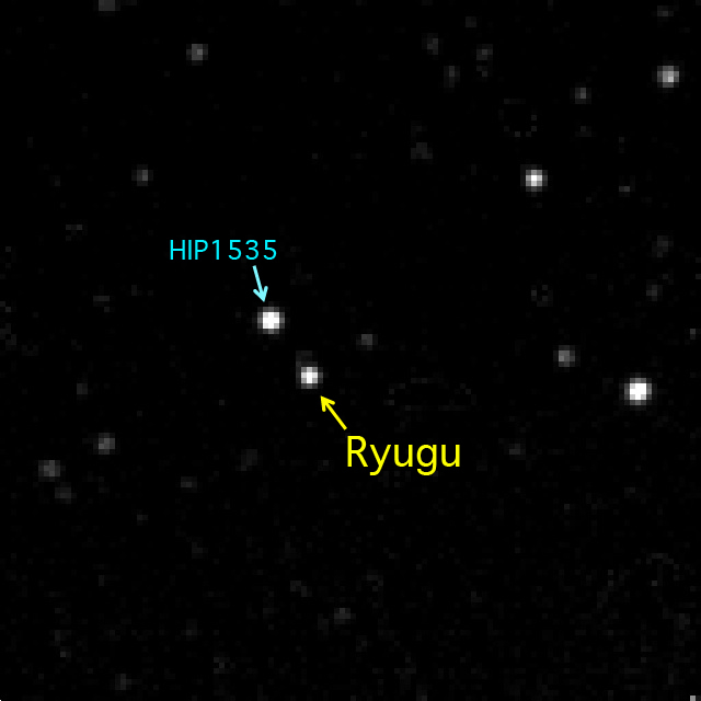 Ryugu seen from a distance of 1.3 million kmの写真