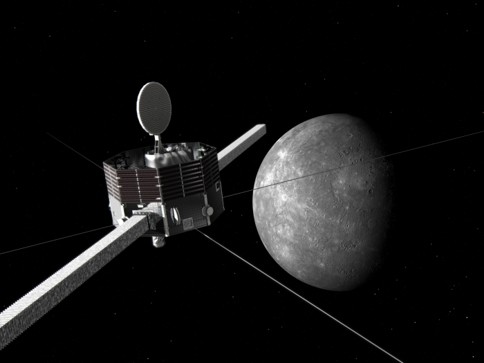 Computer-generated image of MIO, backdropped by the Mercury