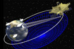 スペ-スVLBIで形作られた直径3万kmのアンテナ概念図