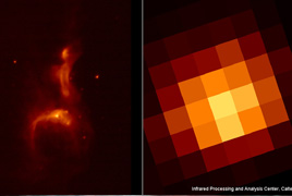 「あかり」による反射星雲IC4954の中間赤外線画像