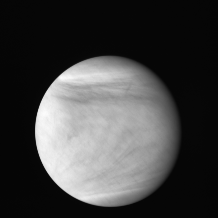 UVI（紫外イメージャ）が2016年4月25日22:13頃に撮影した波長283nmの金星画像