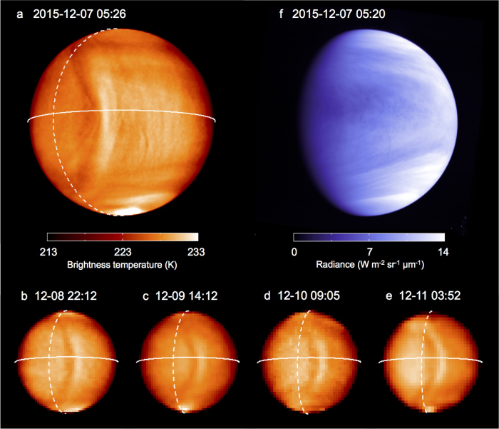 図1：2015年12月にあかつきが撮影した金星画像