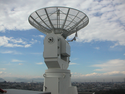 Fig. 1 3m-Antenna Installed on a Building at Sagamihara Campus