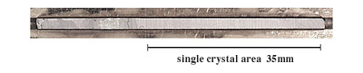 Fig. 1 Cross section of a single In0.3Ga0.7As crystal grown 
(single crystal area: 35 mm).