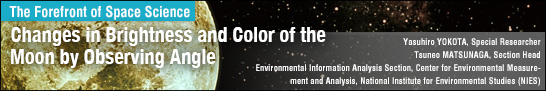 Changes in Brightness and Color of the Moon by Observing Angle