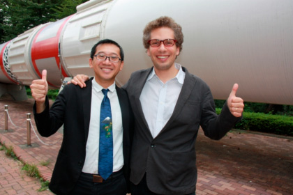 Two of the ACT-ISAS team members, Stefano Campagnola (right) and Chit Hong Yam (left)