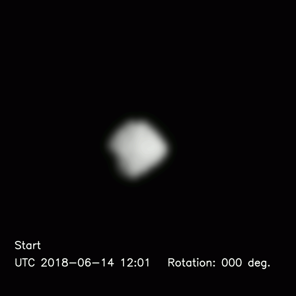 Ryugu's rotation, from a distance of about 700kmの写真