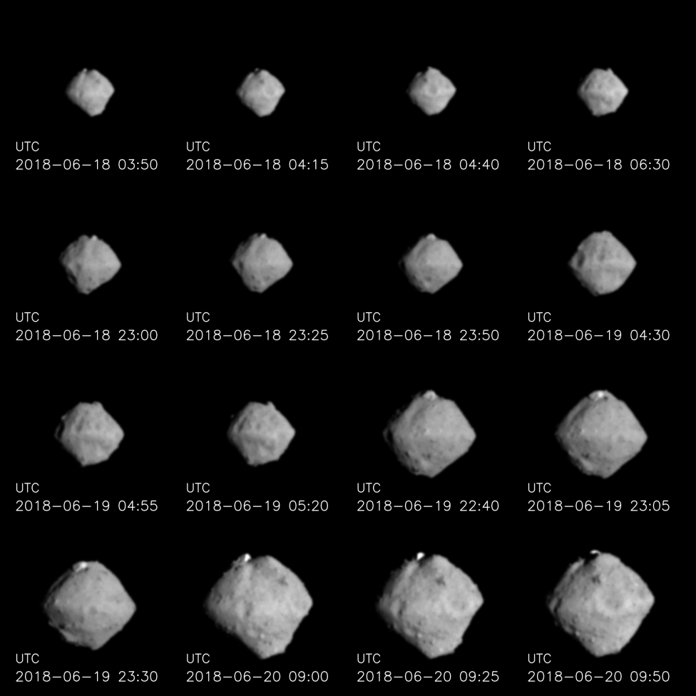 Ryugu seen from a distance of 220-100km (2) (Image processing)の写真