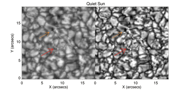 「ひので」のスペクトロポラリメータで見た太陽表面の画像