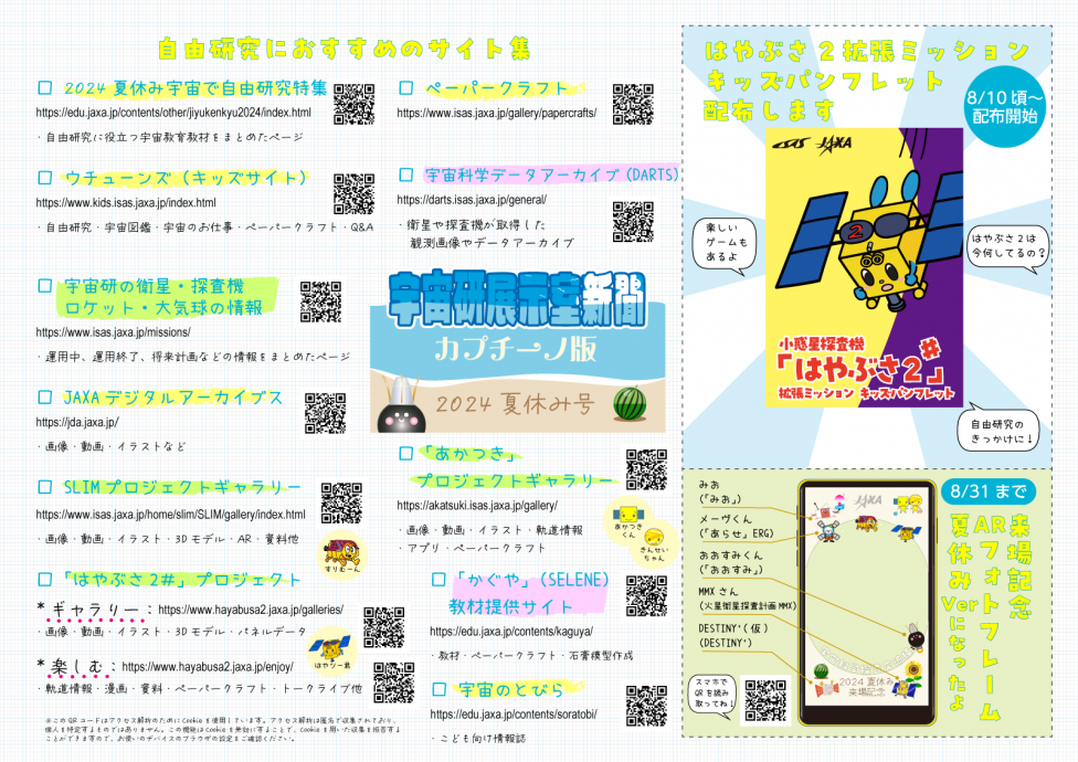 宇宙研展示室新聞 カプチーノ版 2024 夏休み号の写真