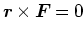 $\bm{r} \times \bm{F}=0$