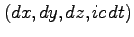 $(x,y,z,ict)$