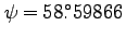 $\psi=
\timeform{58.59866D}$