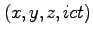 $(x,y,z,ict)$