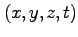 $(x,y,z,t)$