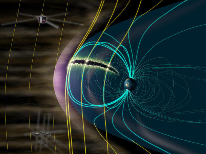 太陽風のエネルギーを地球磁気圏へ取り込む様子を示したイメージズ